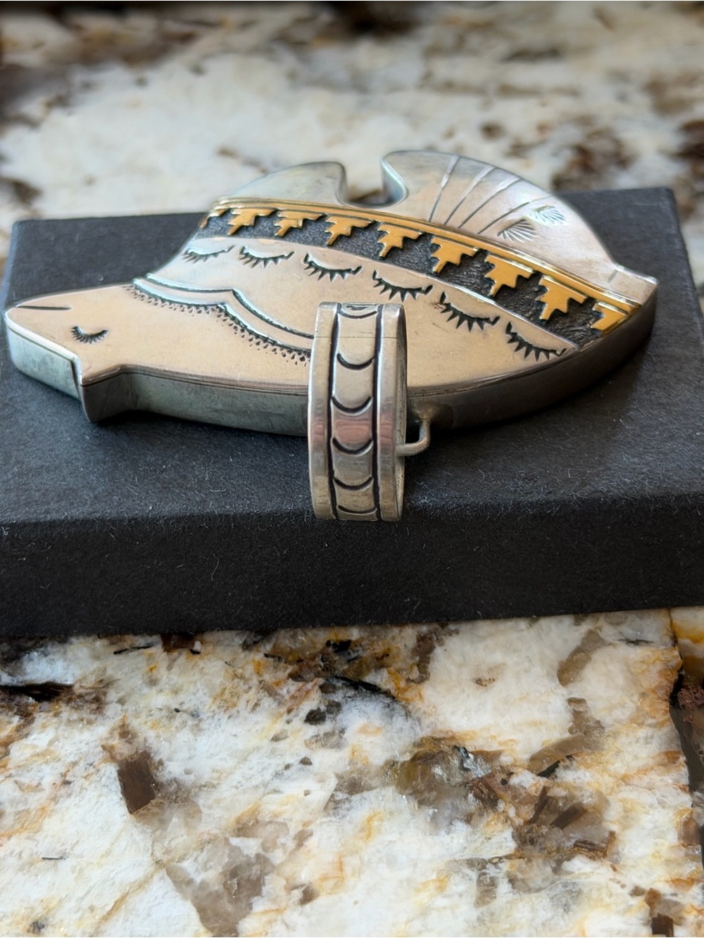 Thomas Singer Navajo Spirit Bear Sterling Silver Pendant Native-Inspired Design - Picture 4 of 8
